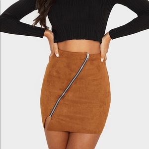 NEW Brown Faux Suede Skirt🤎
